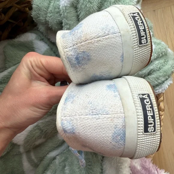 Superga x LoveShackFancy 2750 Sneaker Morning Mist - White/Blue Floral- Size 9.5 - Picture 12 of 15